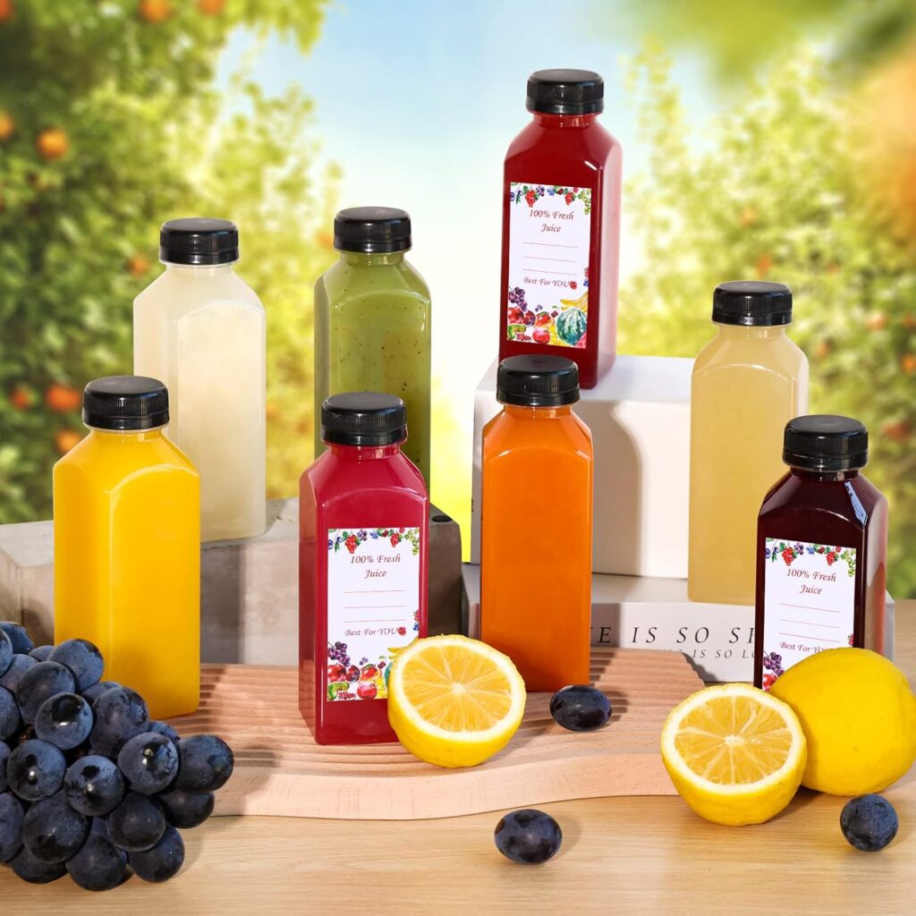 12oz Plastic Juice Bottles with Caps
