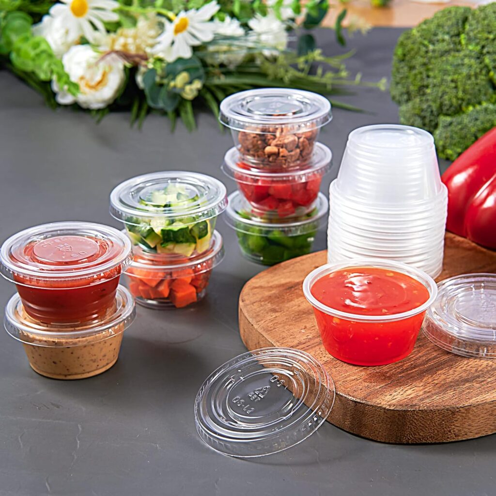 2 oz Disposable Plastic Portion Cups with Lids