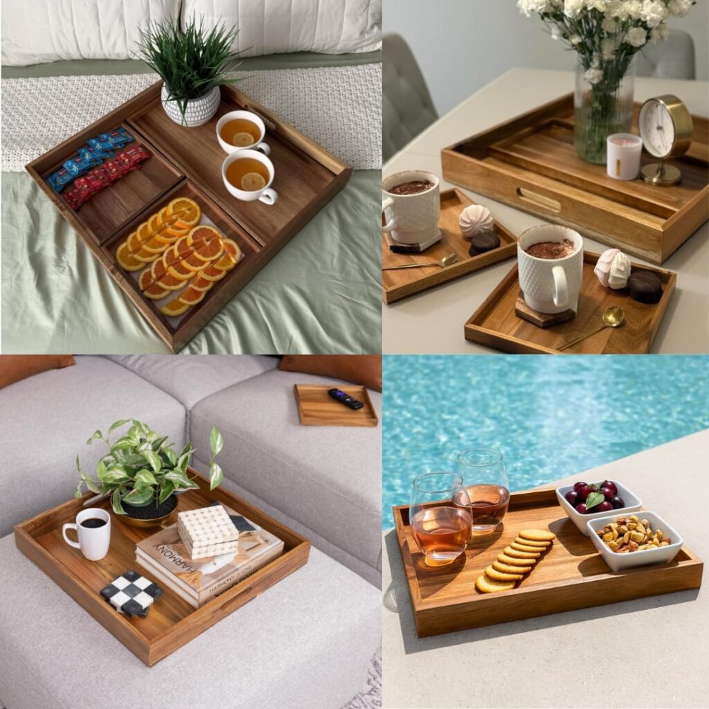 20 inch Large Square Ottoman Tray