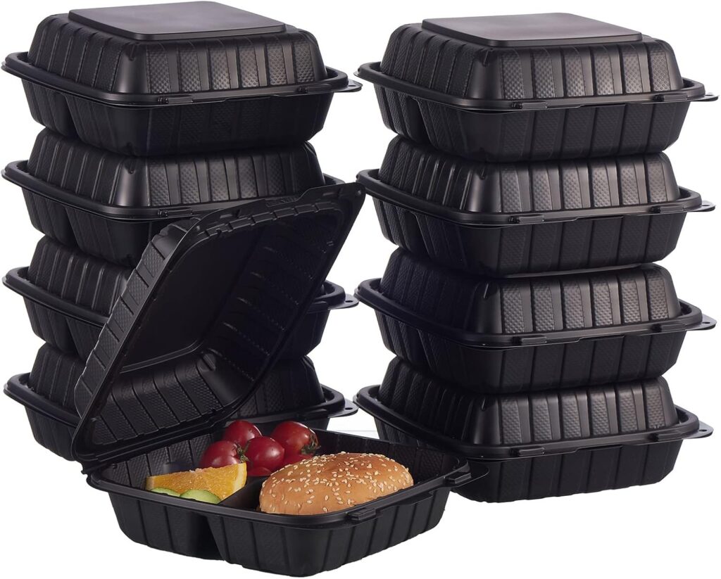 3-Compartment Disposable To Go Box Containers