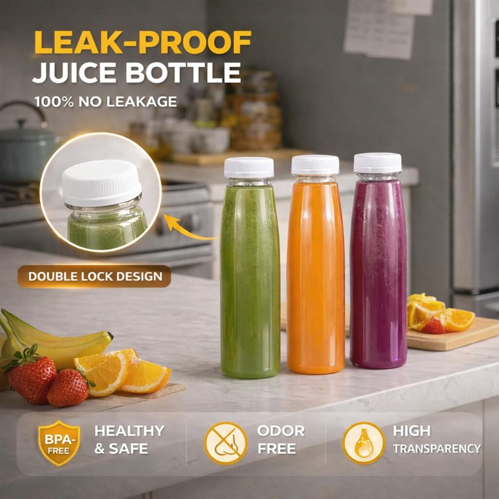 7oz Plastic Juice Bottles with Caps