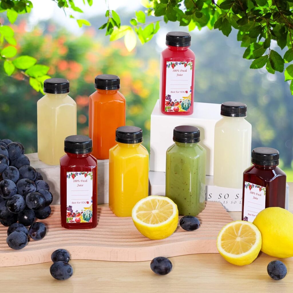8oz Plastic Juice Bottles with Caps