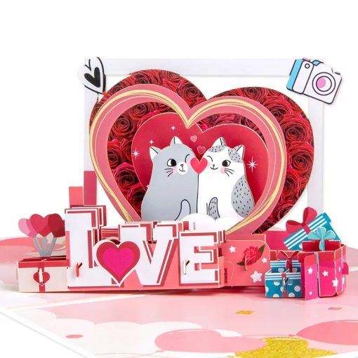 ADORABLE LOVE CATS 3D POP UP CARDS
