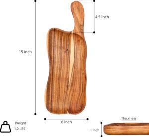 Acacia Wood Serving Platter – 16 x 6 Inch – with Handle