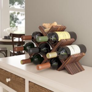Alella Countertop Wood Wine Rack for 8 Bottles Holder