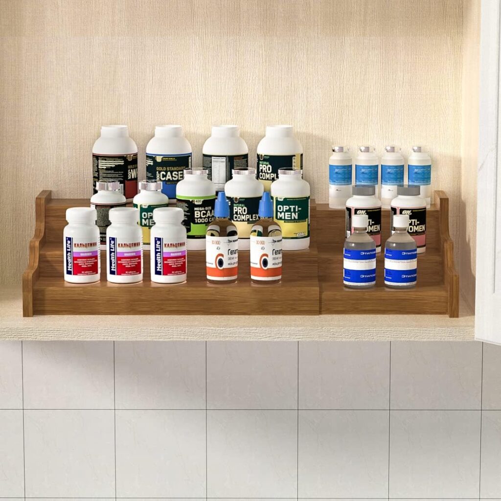 Bamboo Spice Rack Cabinet Organizer