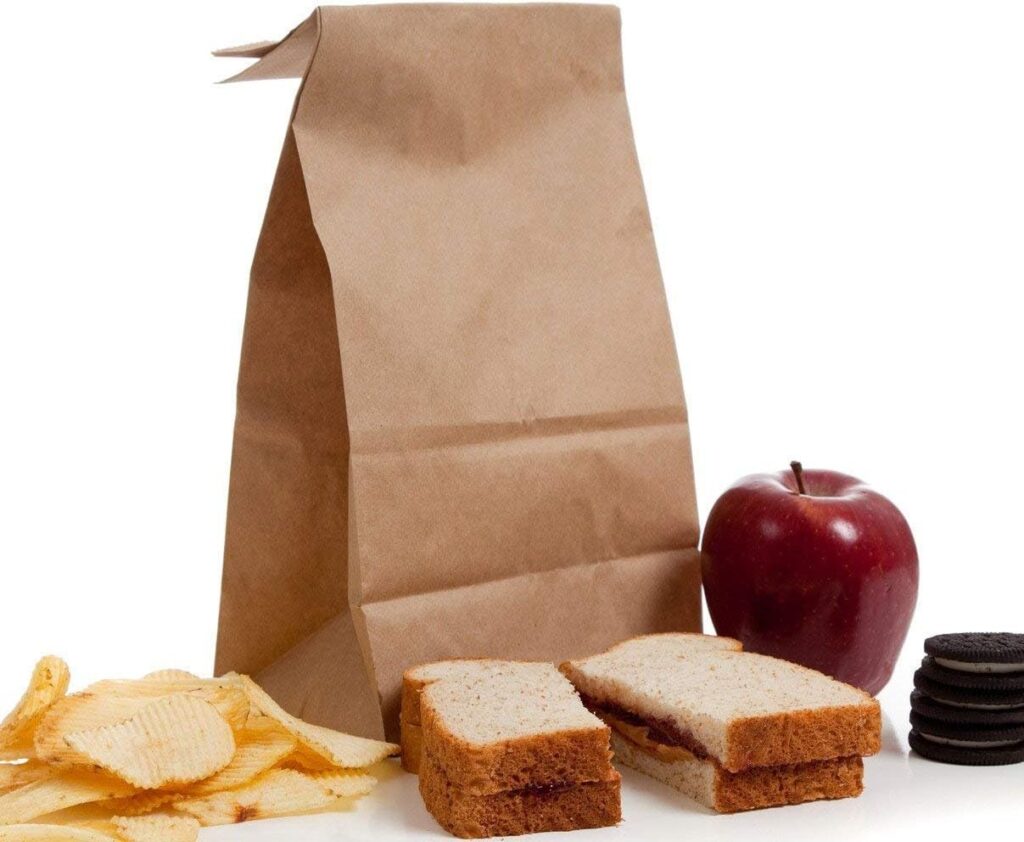 Brown Paper Lunch Bags 12LB 7x4.5x13.75 Inches