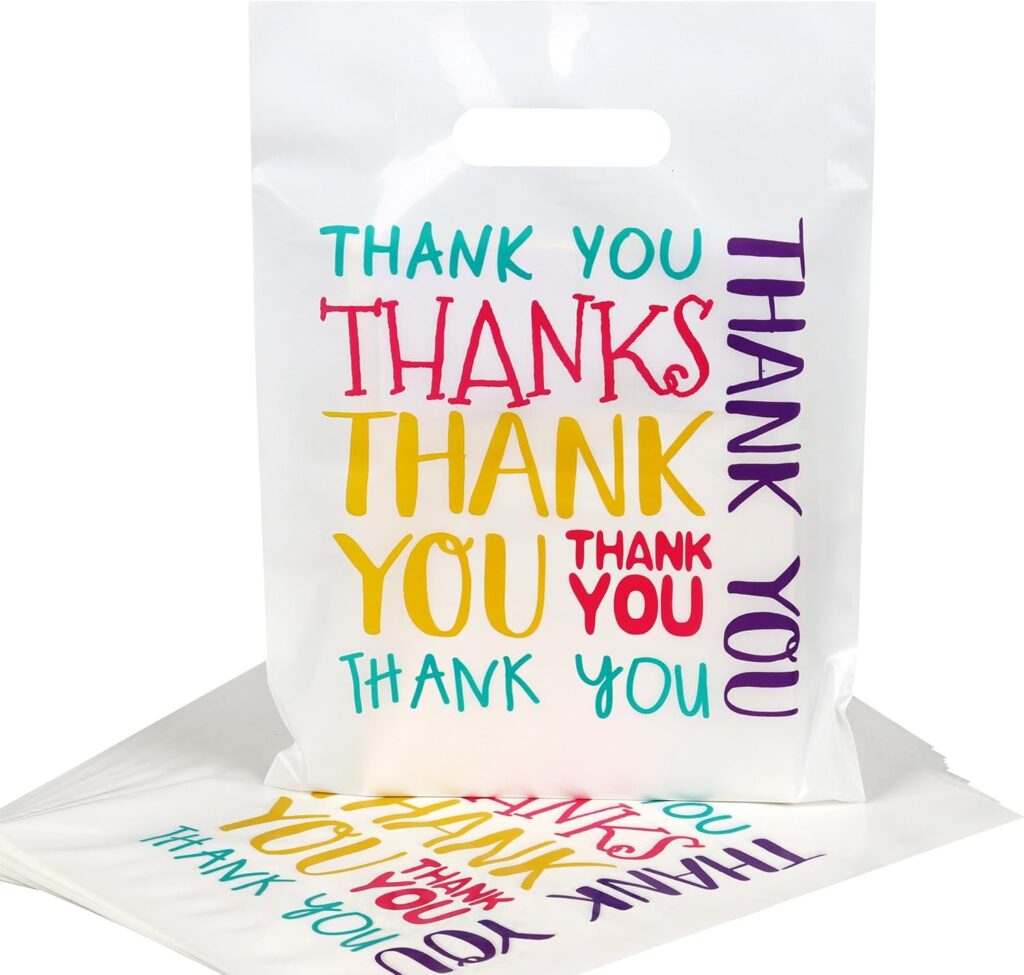 Colorful Thank You Bags 9x12