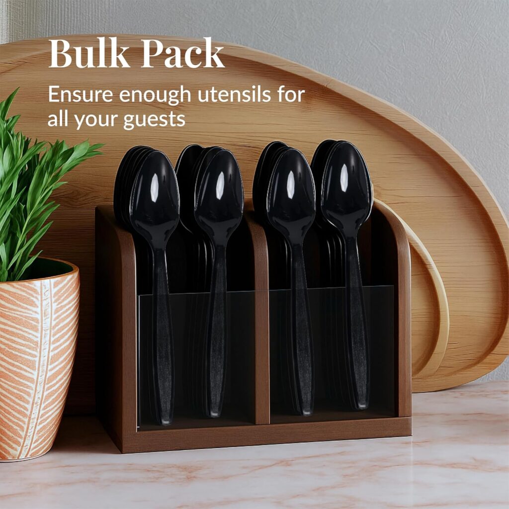 Disposable Black Plastic Spoons
