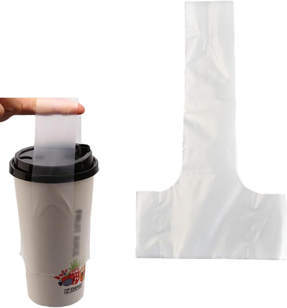 Disposable T-Shaped Drink Carrier Bag Single Cup Holder