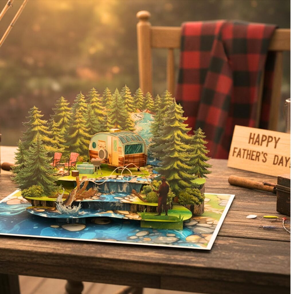 Fathers Day Camping Pop Up Cards