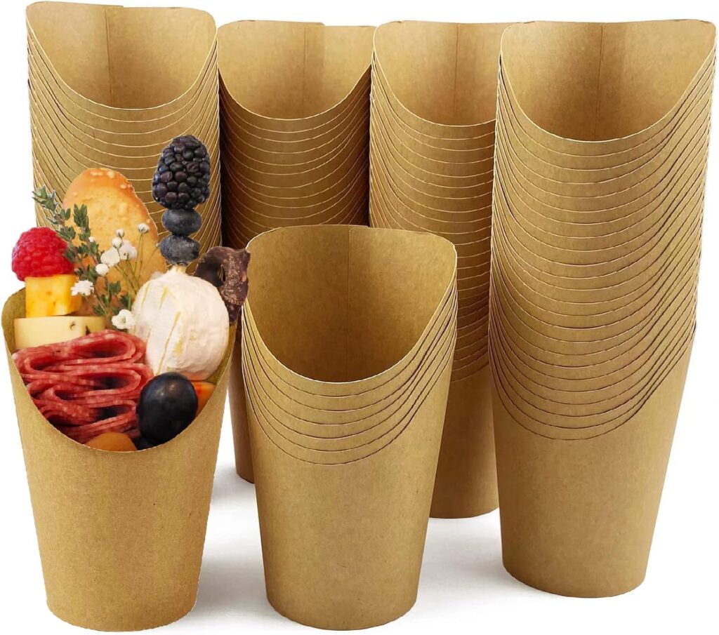 Disposable Paper French Fry Cups Charcuterie Cups for all Occasions (12oz)