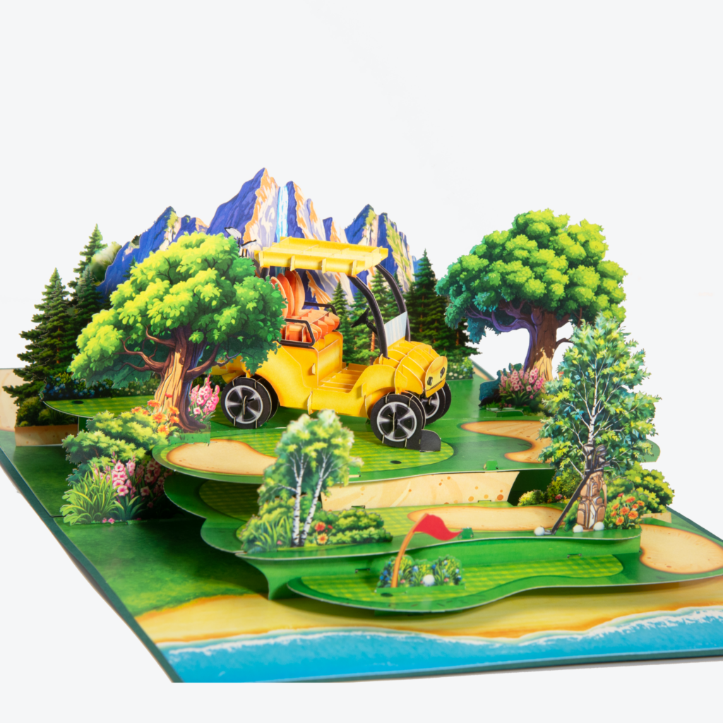GOLF CART 3D POP UP CARDS