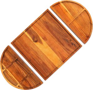 Large Charcuterie Board Set - 3 Part Unique Long & Round
