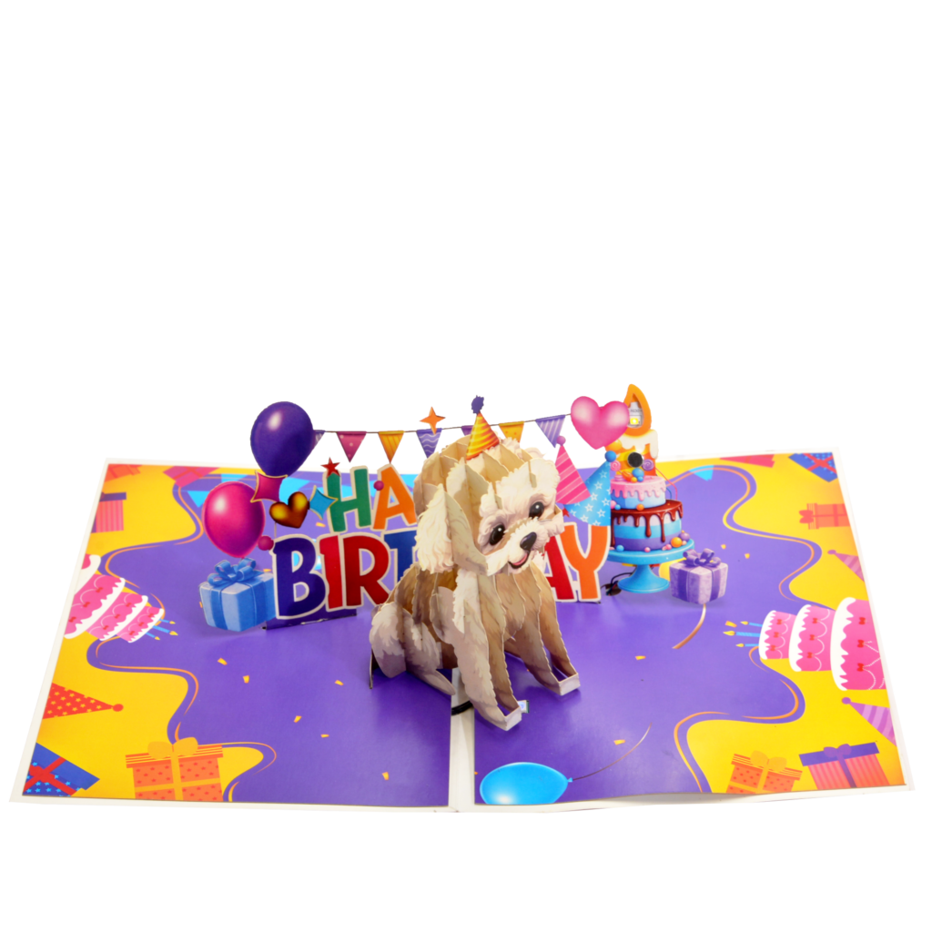 POODLE BIRTHDAY 3D POP UP CARDS