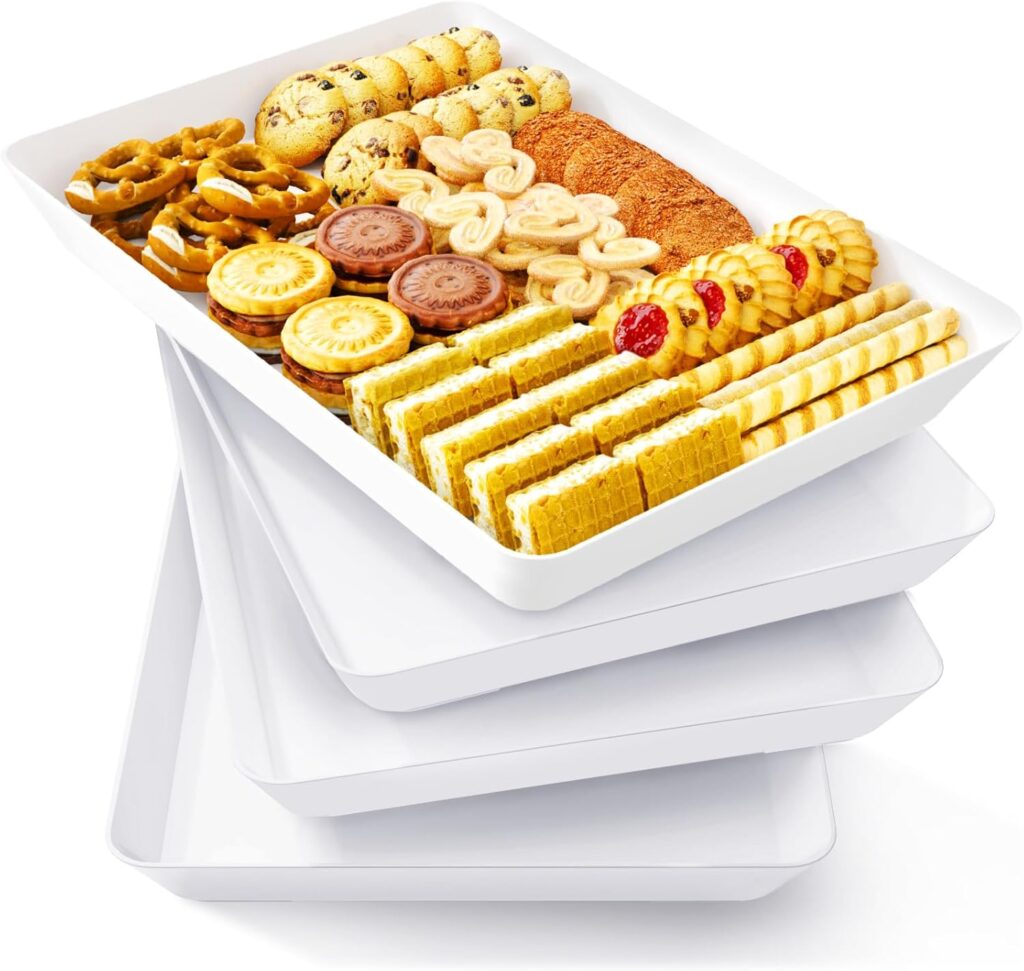 Serving Tray for Party Supplies, Reusable Serving Platter for Catering