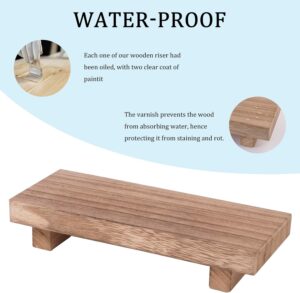Bathroom Decor Decorative Wooden Riser Kitchen Soap Dish Holder for Vanity, Counter, Sink, Brown