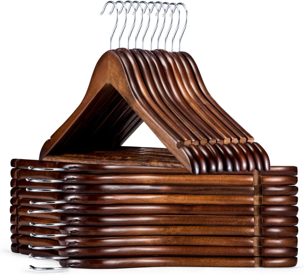 Solid Wood Coat Hanger Heavy Duty, Wooden Hangers