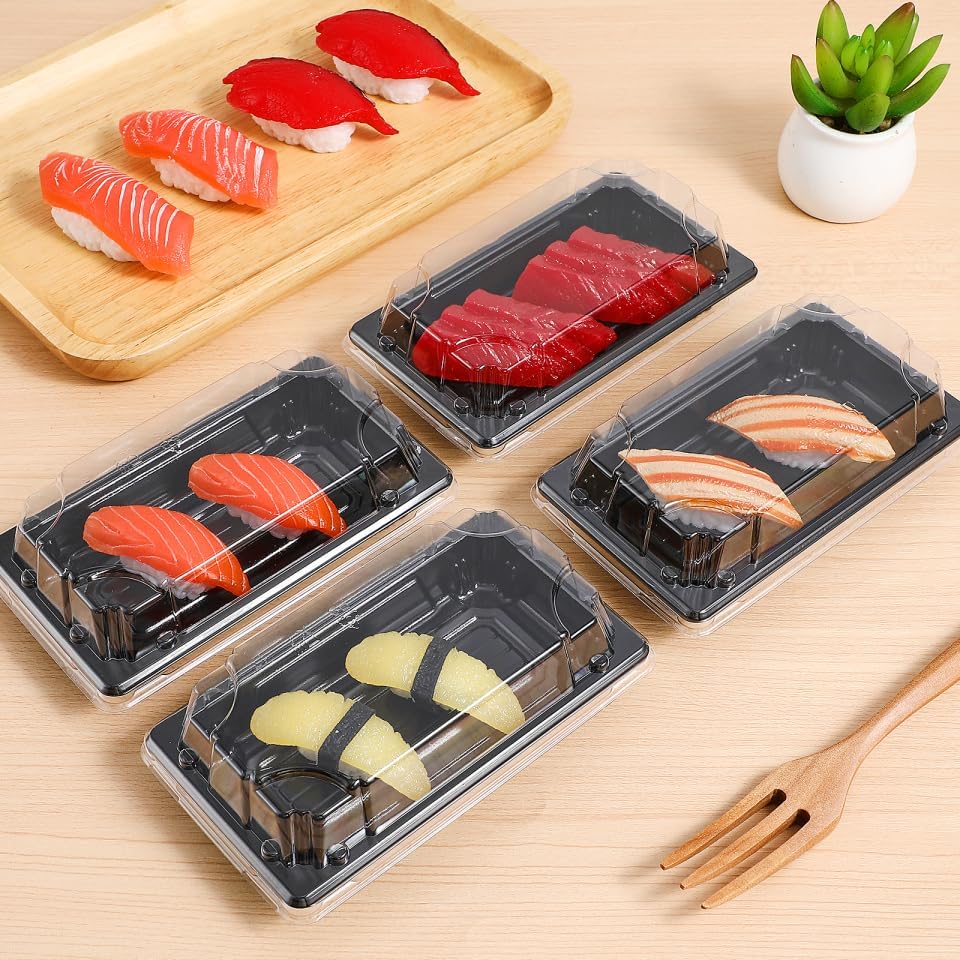 Sushi Containers with Lids, 5.3 Inch