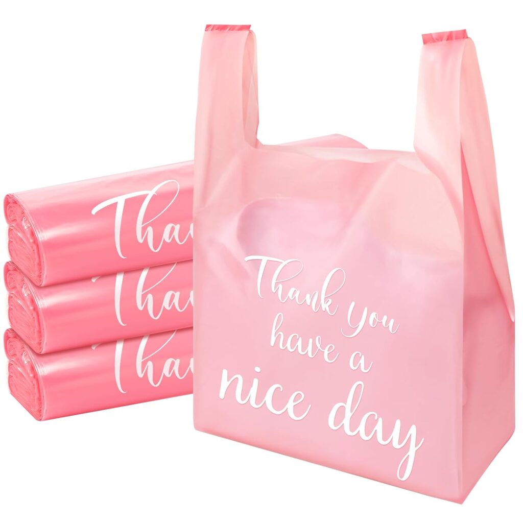 Thank You T Shirt Bags Plastic 12'' x 20'' Reusable