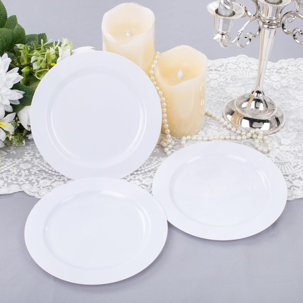 White Plastic Dessert Plates, 7inch