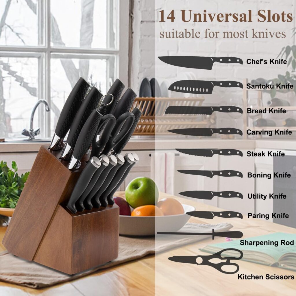 Wood Bamboo Universal Knife Block Holder