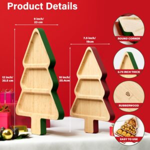 Wooden Christmas Tree Shaped Serving Trays