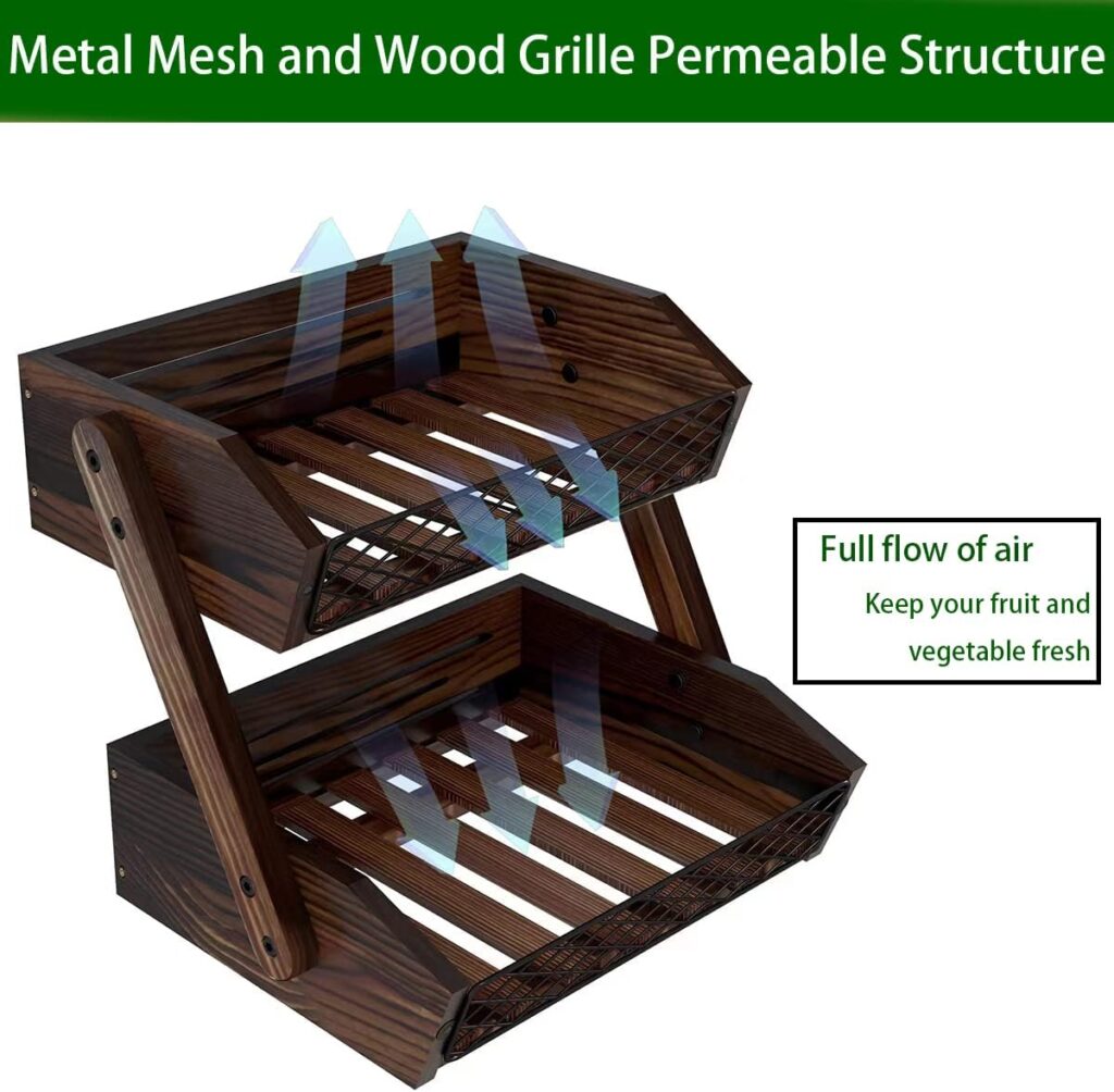 Wooden Vegetable Holder for Countertop