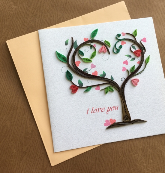 Love theme handmade quilling cards Vietnam manufacturer