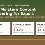 Wood moisture content EMC targets for Vietnam wooden kitchenware exports by destination market