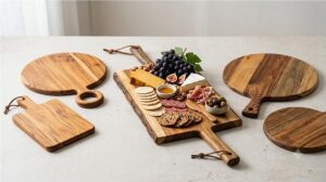 Vietnamese acacia wood serving boards and charcuterie boards for wholesale HORECA export
